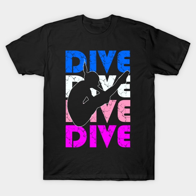 Girls Dive Pink Springboard High Diving Gift T-Shirt by Bezra